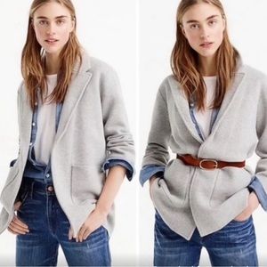 J.Crew Sophie Open Front Sweater Blazer, Heather Gray, Size XS.